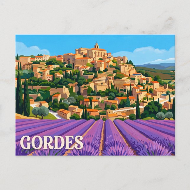 Gordes Frankrike Vykort (Framsida)