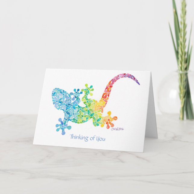 Gordie Gecko Greeting Card av Sue Weidlich Kort (Framsida)