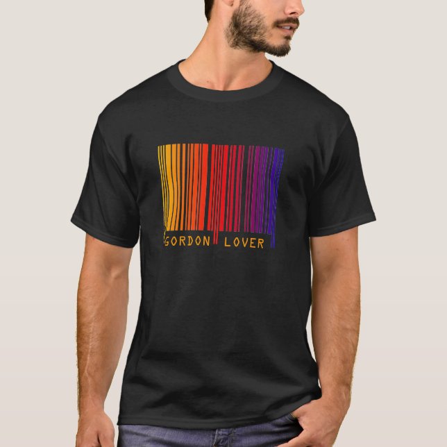 ’GORDON ÄLSKARE’ Färgad Barcode T-Shirt (Framsida)
