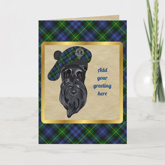 Gordon Badge & Tartan Personlig Card Kort (Framsida)