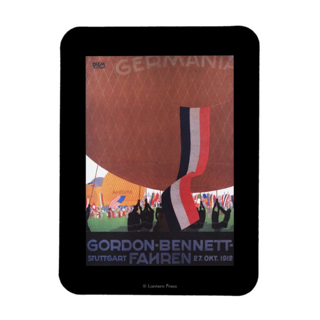 Gordon Bennett Hett-Luft Balloon Tävling Magnet (Vertikal)