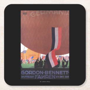 Gordon Bennett luftballongtävling Underlägg Papper Kvadrat