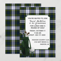 Gordon Dress Play Grooms inbjudan till Golf Party