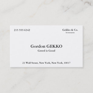 Gordon Gekko visitkortar Visitkort