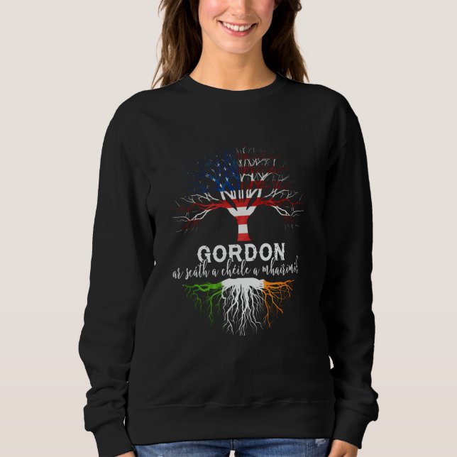 Gordon Irish Family Namn Shirt Irish Roots T (Framsida)