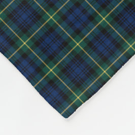 Gordon Klan Royal Blue och Grönt Tartan Fleecefilt