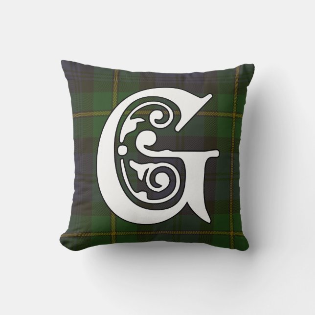 Gordon Klan Tartan Monogram Kudde (Framsida)