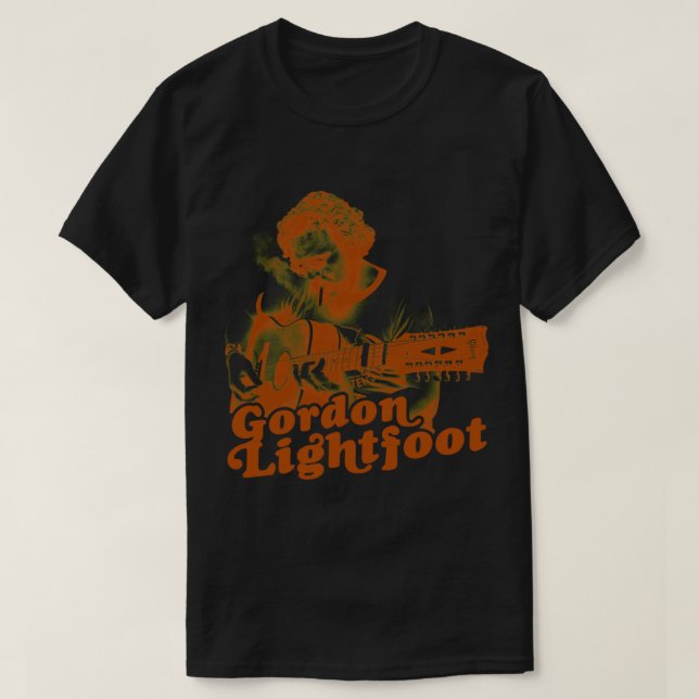 Gordon Lightfoot )( Retro Folk Sten Icon Classic T Shirt (Design framsida)