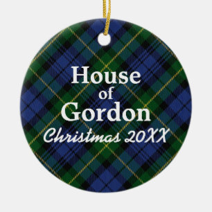Gordon Scottish Tartan Julgransprydnad Keramik