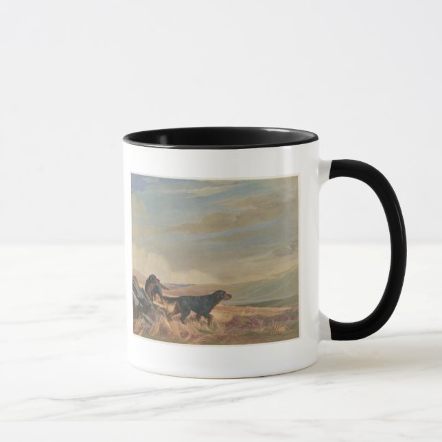 Gordon setter antique print ringer ceramic mugg (Höger)