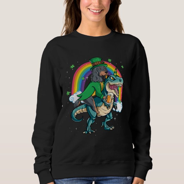 Gordon Setter Beer Dino Rex Horn Rainbow T Shirt (Framsida)
