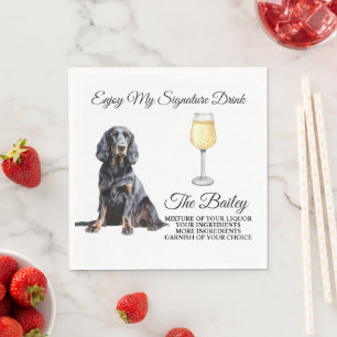 Gordon Setter Bröllop Namnteckning Drink Napkins Pappersservett
