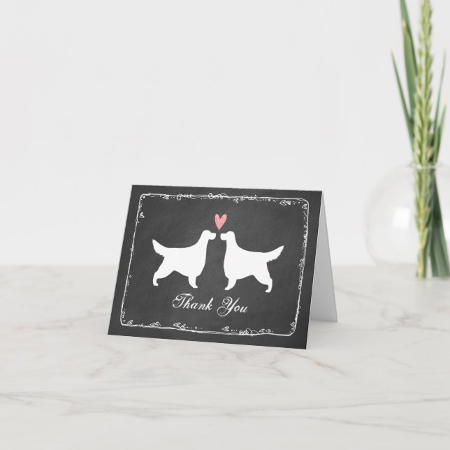 Gordon Setter Bröllop Tack Kort (Framsida)