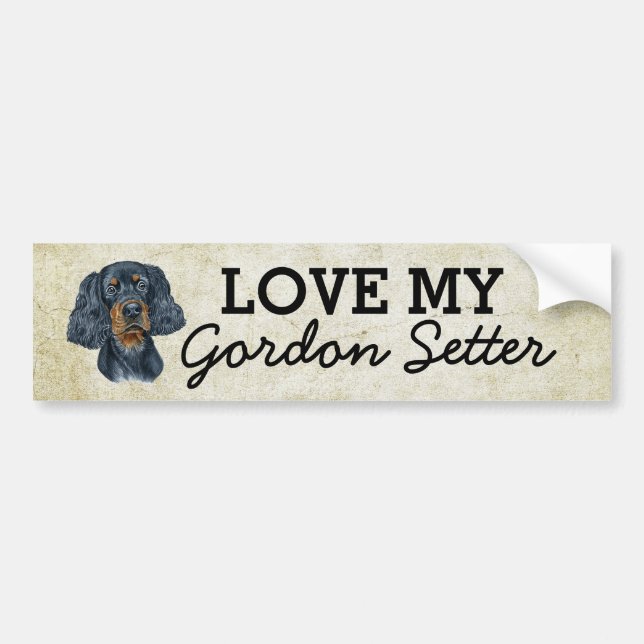 Gordon Setter Bumper Sticker Bildekal (Framsidan)