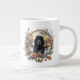 Gordon Setter Christmas Joy – Seasonal Dog Art Jumbo Mugg