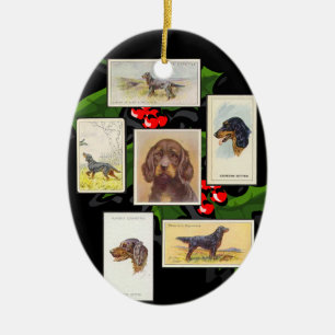 Gordon Setter Cigarette Cards julprydnad Julgransprydnad Keramik