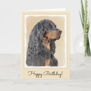 Gordon Setter - Cute Original Hund Art Kort