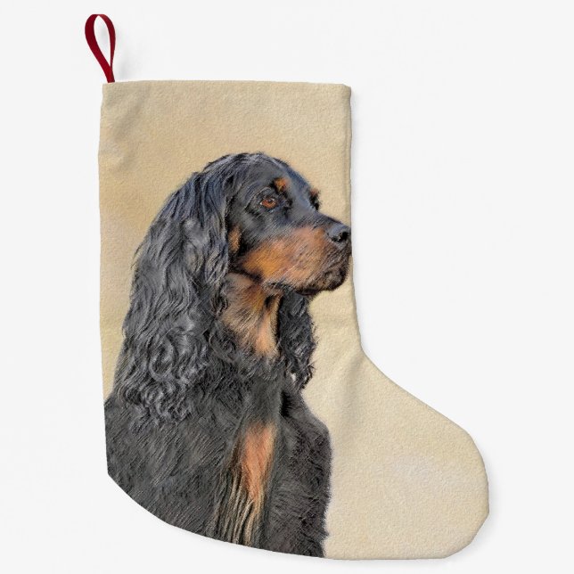 Gordon Setter - Cute Original Hund Art Liten Julstrumpa (Framsidan)
