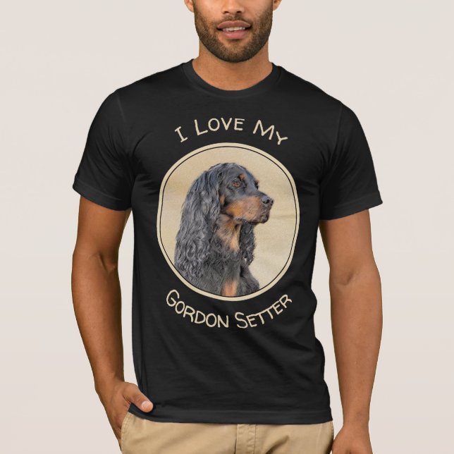 Gordon Setter - Cute Original Hund Art T Shirt (Framsida)