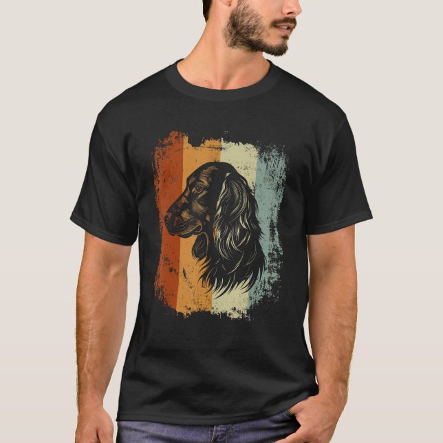 Gordon Setter Dog Retro Design T Shirt (Framsida)