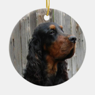 Gordon Setter Foto Prydnad Julgransprydnad Keramik