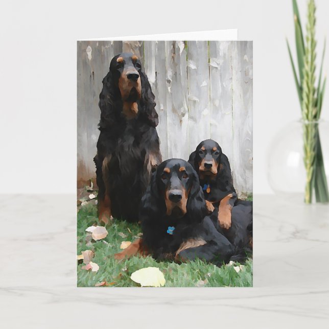 Gordon Setter Generation Painting Note Card Helgkort (Framsida)