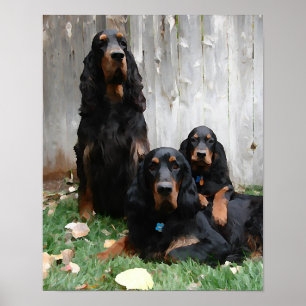 Gordon Setter Generationer Målning Canvastryck Poster