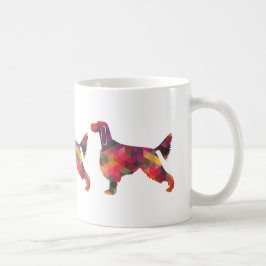 Gordon Setter Geometric Mönster Silhouette Multi Kaffemugg