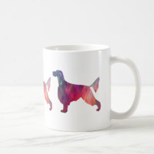Gordon Setter Geometric Mönster Silhouette Rosa