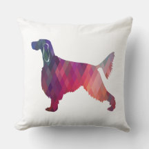 Gordon Setter Geometric Mönster Silhouette Rosa