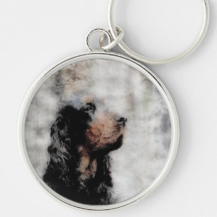 Gordon Setter Grunge Nyckelring