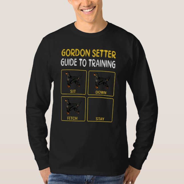 Gordon Setter Guide to Training Hund Obedience T Shirt (Framsida)