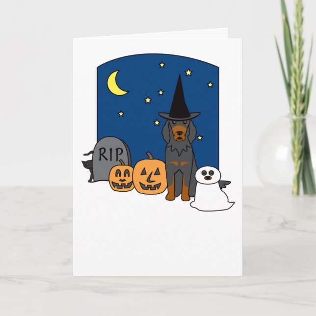 Gordon Setter Halloween Kort (Framsida)