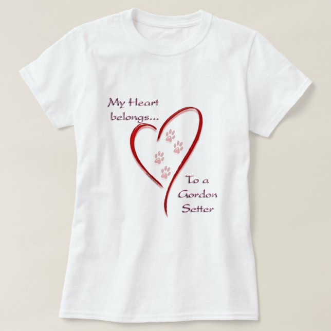 Gordon Setter Heart-Tillhören Tee (Design framsida)