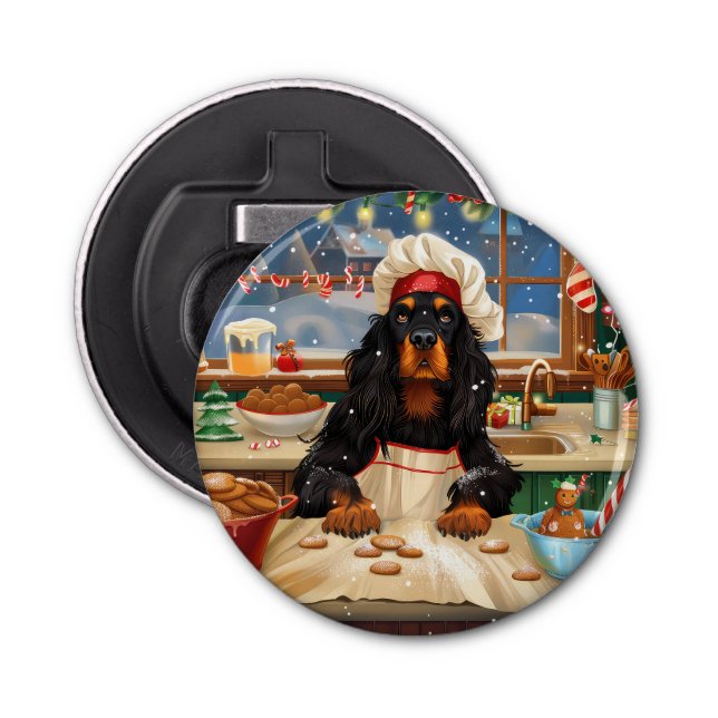 Gordon Setter Helgdag Baking: God jul Flasköppnare (Framsidan)