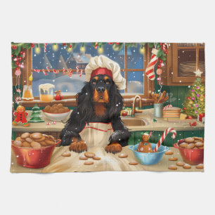 Gordon Setter Holiday Baking: Festiv julbakning Kökshandduk