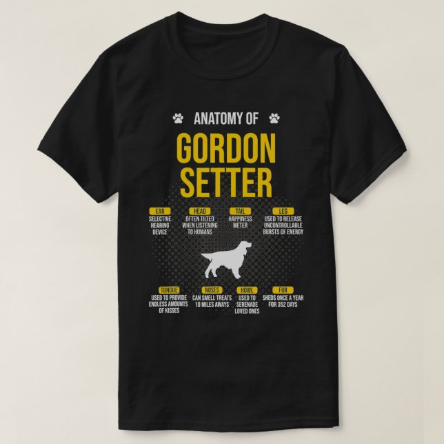 Gordon Setter Hund älskare T Shirt (Design framsida)