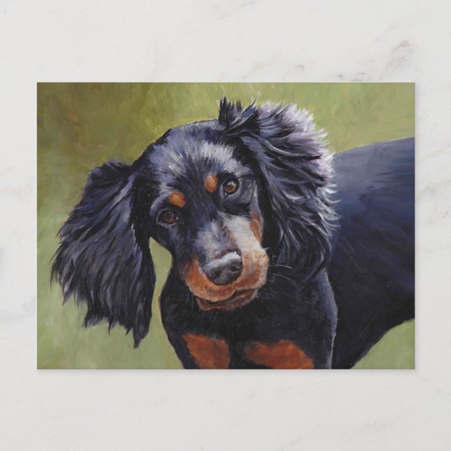 Gordon Setter Hund Art Postcard Vykort (Framsida)