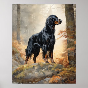 Gordon Setter Hund Art Print Poster