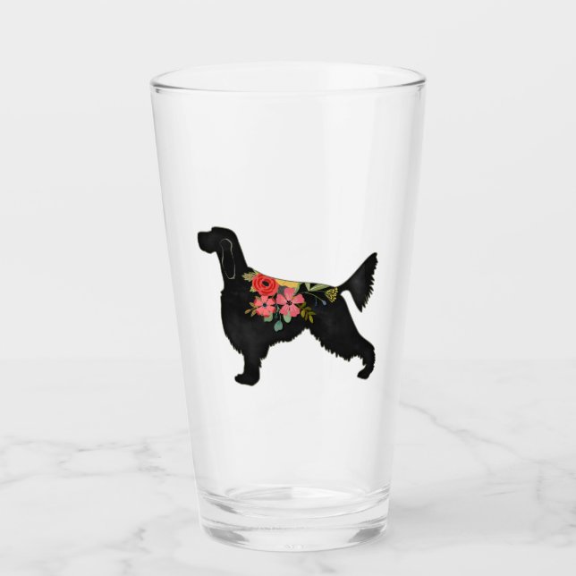 Gordon Setter Hund aveln Bohemian Blommigt Silhoue Glaskopp (Framsida)