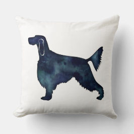Gordon Setter Hund Black Watercolor Silhouette Kudde