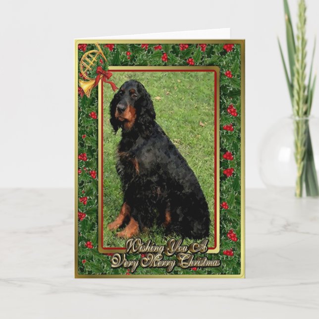 Gordon Setter Hund Blank julkort Helgkort (Framsida)