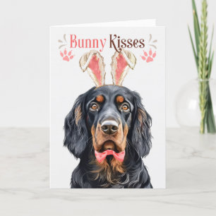 Gordon Setter Hund i Bunny Öron för Påsk Helgkort