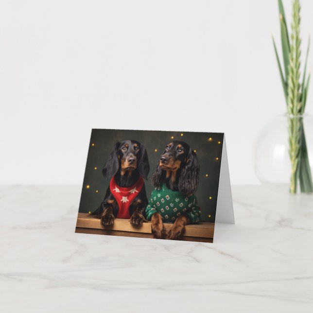 Gordon Setter Hundar julkort Kort (Framsida)