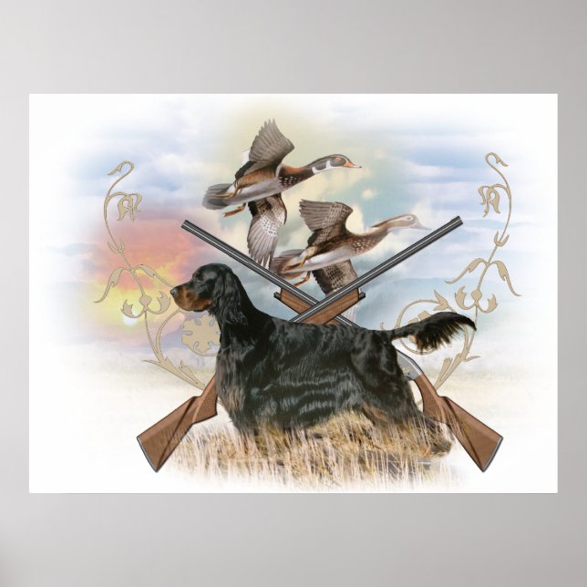Gordon Setter Hunts Poster (Framsidan)