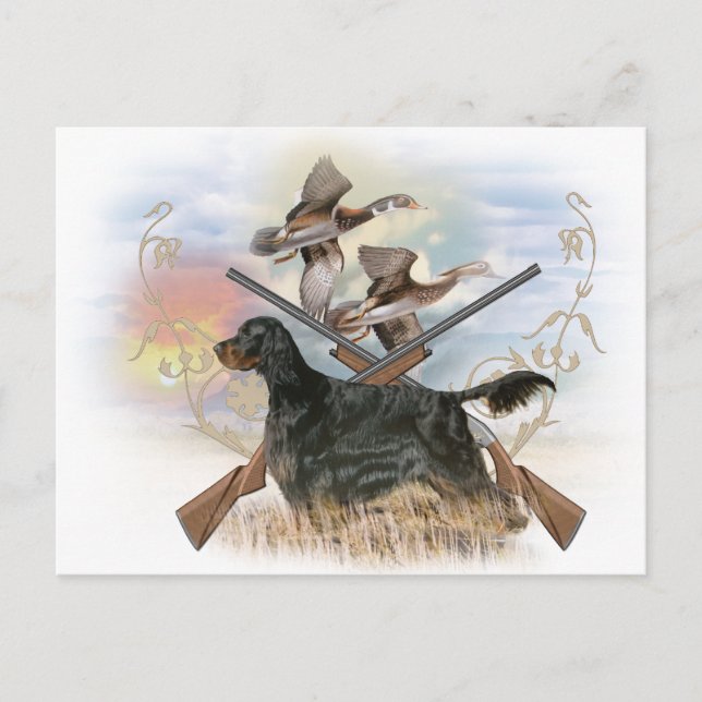 Gordon Setter Hunts Vykort (Framsida)