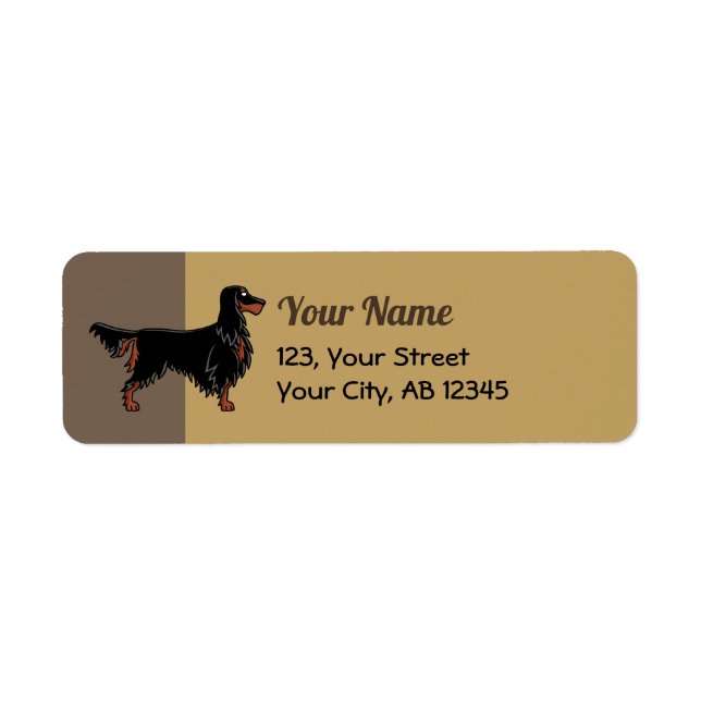 Gordon Setter Icon-etikett Returadress Etikett (Framsidan)
