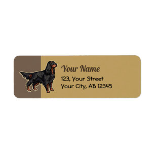 Gordon Setter Illustration-etikett Returadress Etikett