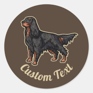 Gordon Setter Illustration Sticker Runt Klistermärke