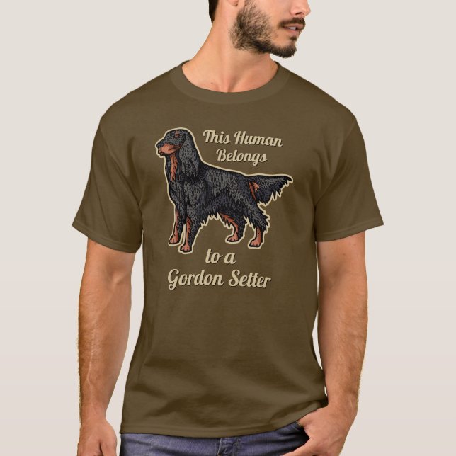 Gordon Setter Illustration T-Shirt (Framsida)